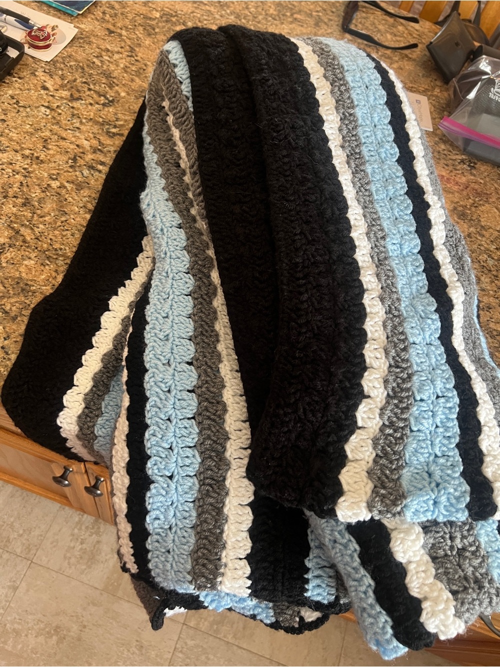 Crochet blanket 112” long x 68” wide